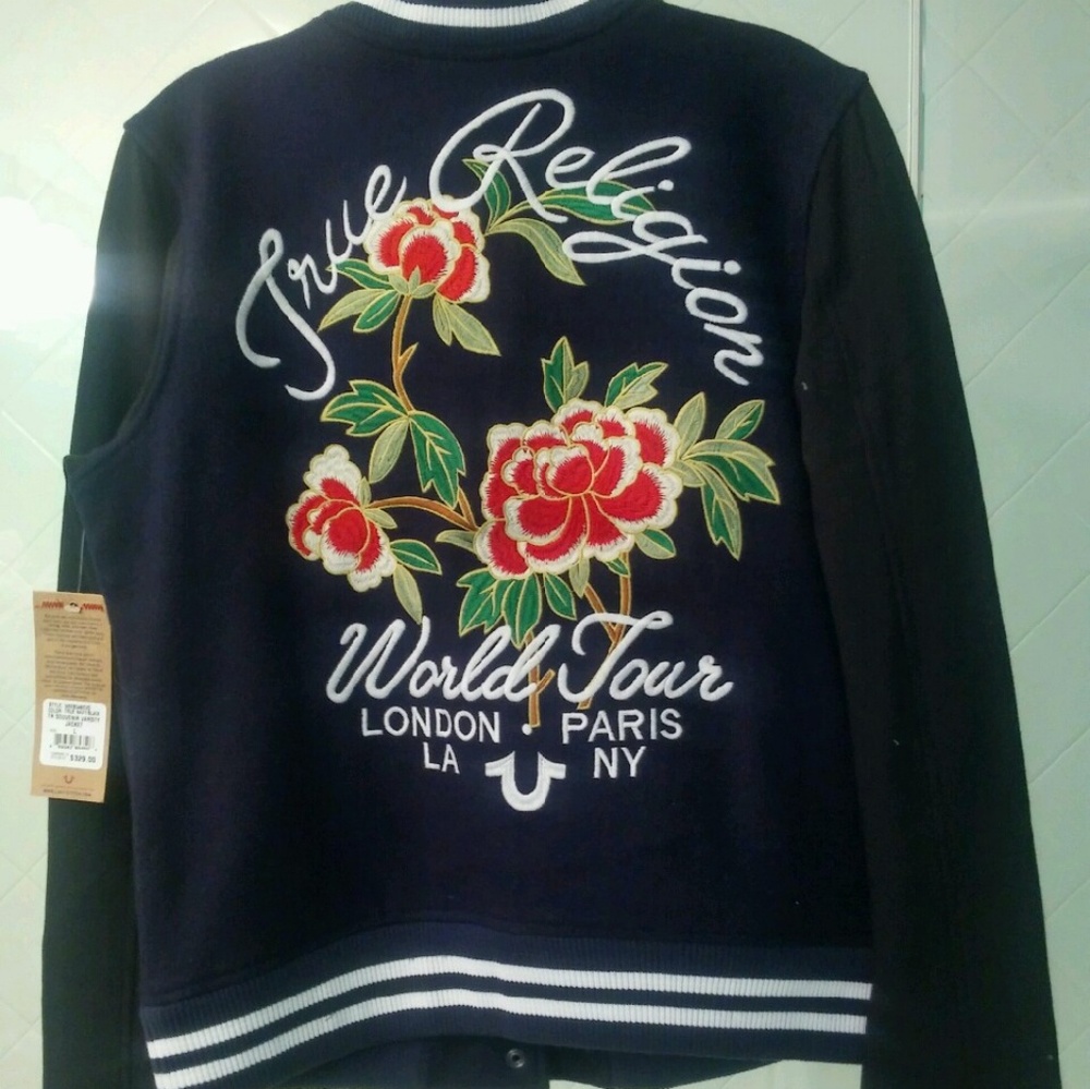 New! True Religion Varsity Jacket, size Large
